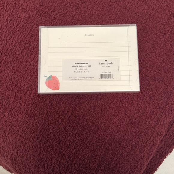 kate spade Cream Recipe Cards with Strawberry Illustration - Picture 4 of 4